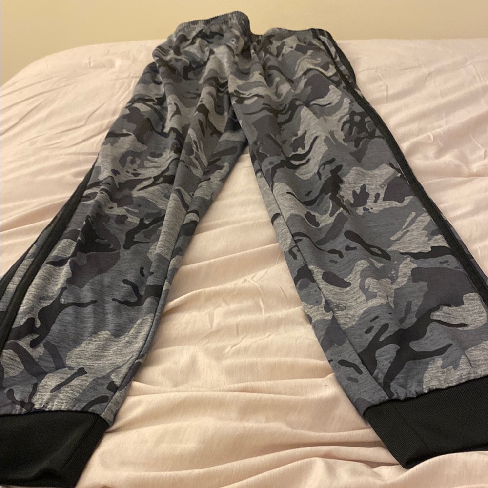 Adidas Gray and Black Camouflage Pants
